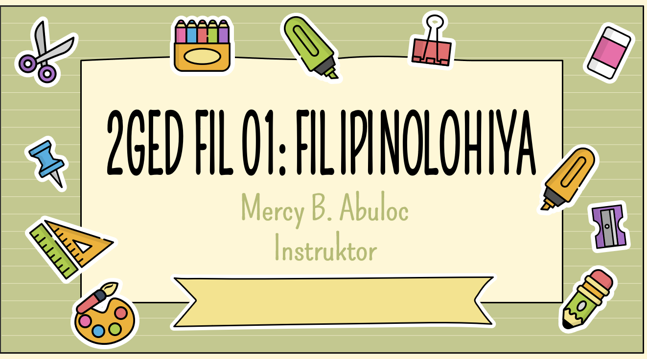 FILIPINOLOHIYA SA IBA'T IBANG ESPESYALISASYON/KOMUNIKASYON SA AKADEMIKONG FILIPINO -OBTEC-M 1-OBTEC-M-I-5 2GED-FIL01 (M/TH 10:00AM-12:00PM/10:00AM-12:00PM)