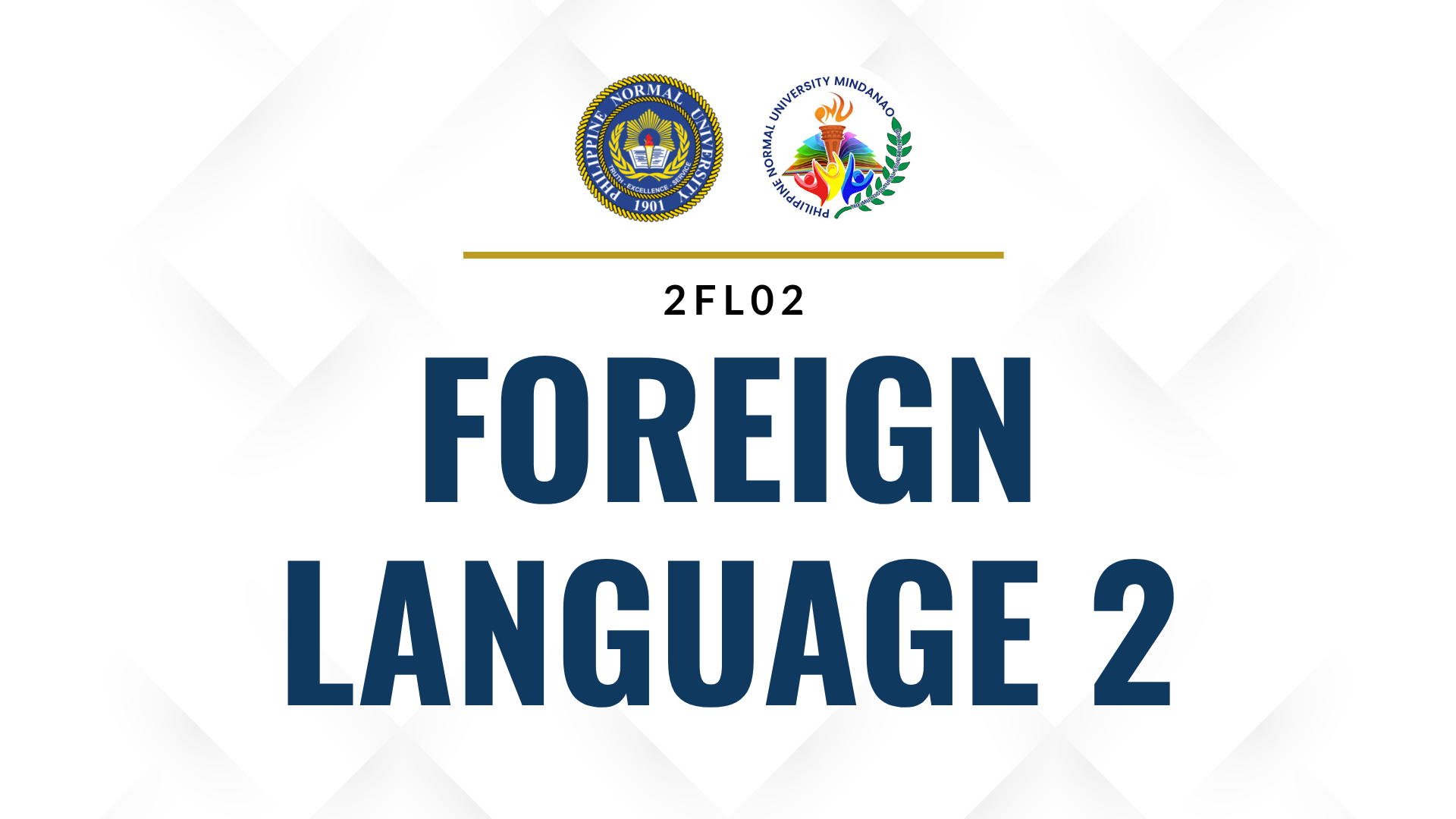 BFE-AG-IV-1 2FL02 - FOREIGN LANGUAGE 2 (M/TH 01:00PM-03:00PM)